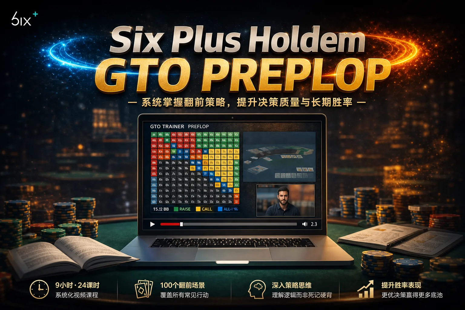 短牌德州(Six Plus)GTO翻前策略视频课