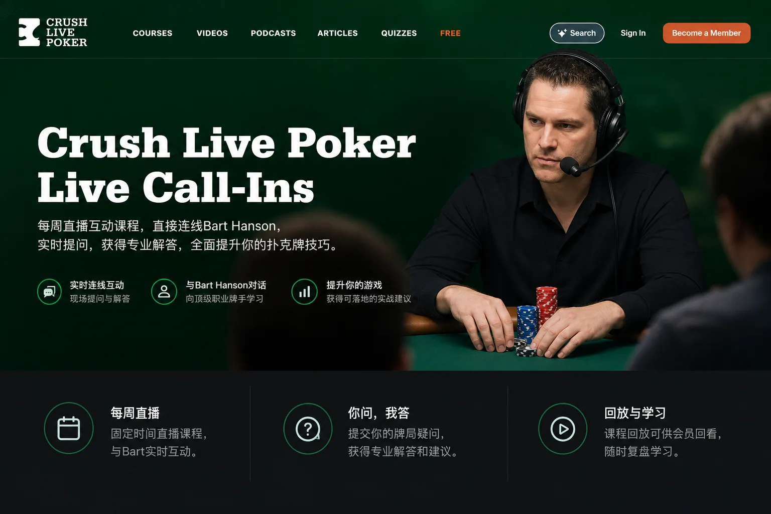 Crush Live Poker 现场来电播客:Bart Hanson 实战手牌解析合集