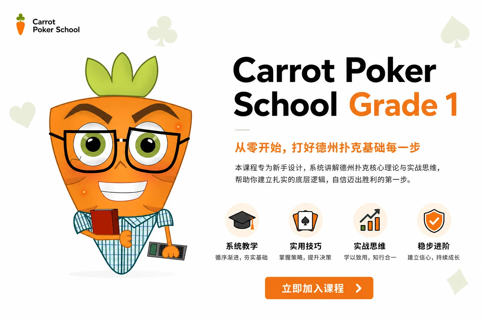 Carrot Poker School Grade 1 — 现金局基础理论体系课