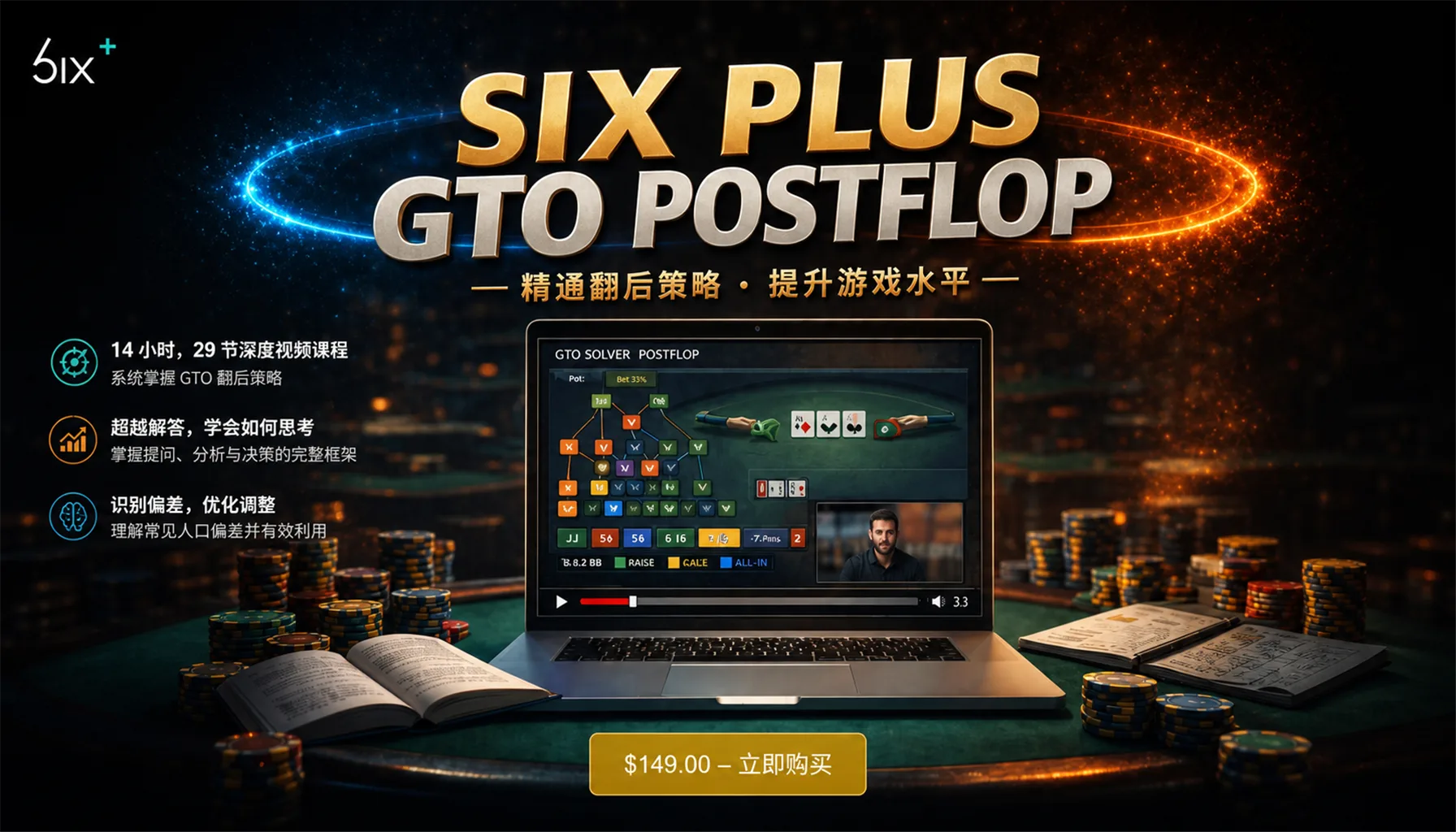 短牌德州(Six Plus)GTO 翻后策略视频课程