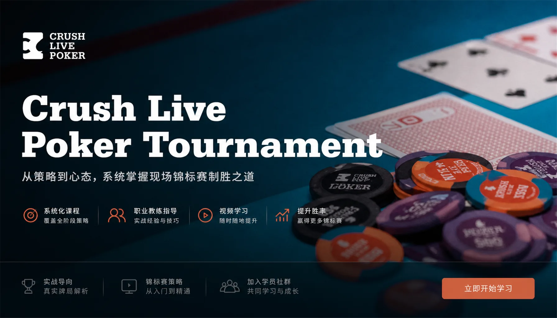 Crush Live Poker 锦标赛策略视频合集