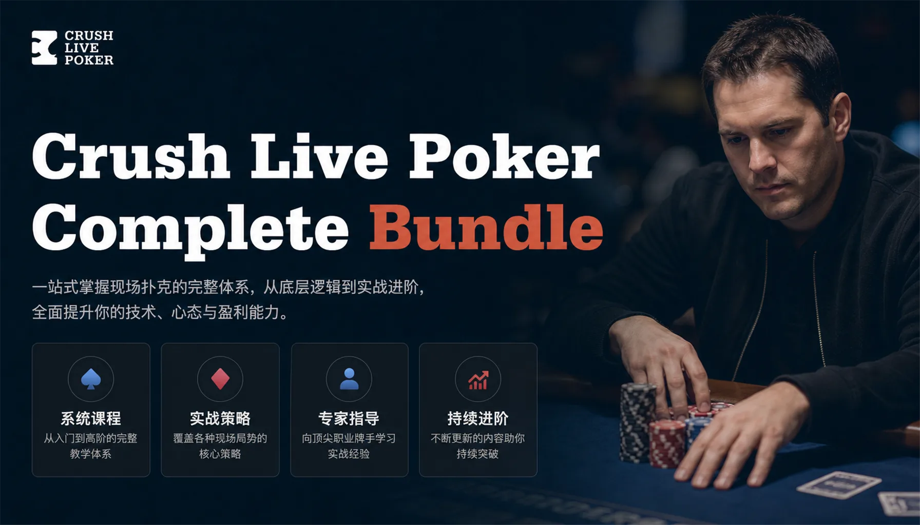 Crush Live Poker 全课程合集:现场现金局 NLHE 与 PLO 系统训练
