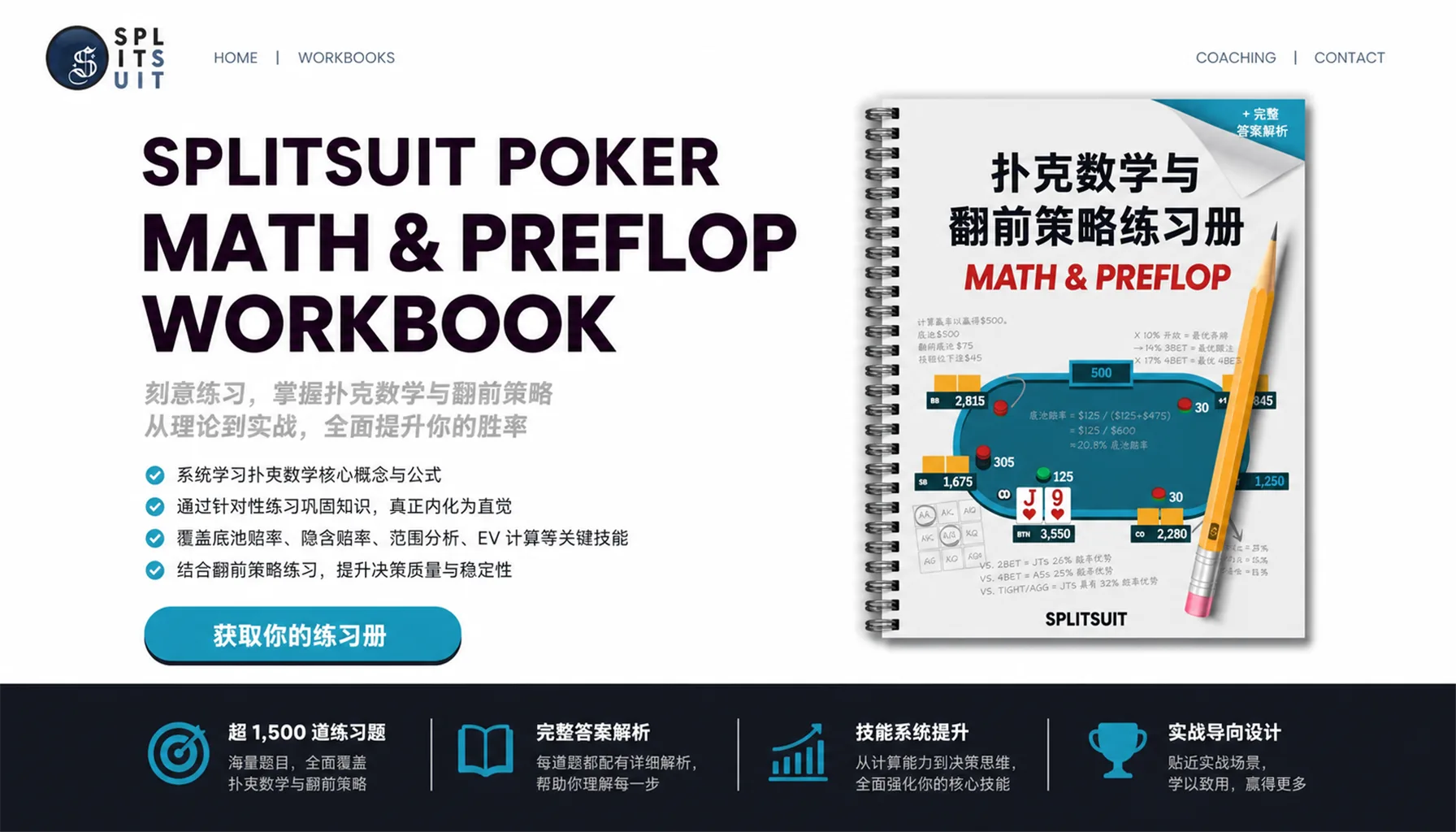 SplitSuit 扑克数学与翻前练习册