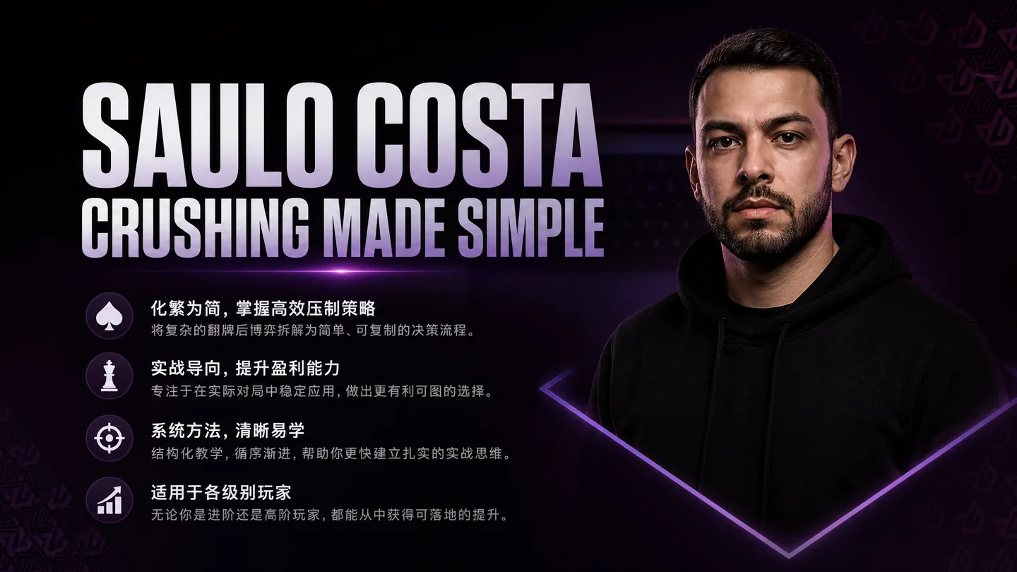 Saulo Costa Crushing Made Simple — 从GTO基础到可控剥削的现金局进阶体系
