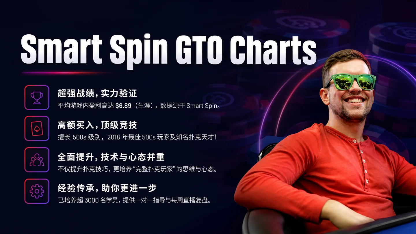 Smart Spin GTO Charts — 89张博弈论最优策略图表(Spin & Go 专用)